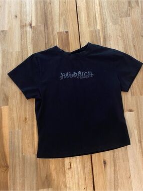 Black Hoodrich Crop Top